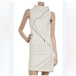 MICHAEL KORS Cotton Funnel Neck  Dress with Zip Detail size 10